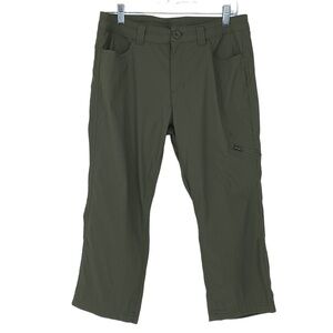 Eddie Bauer olive green nylon cropped cargo outdoor adventure hiking pants, 6